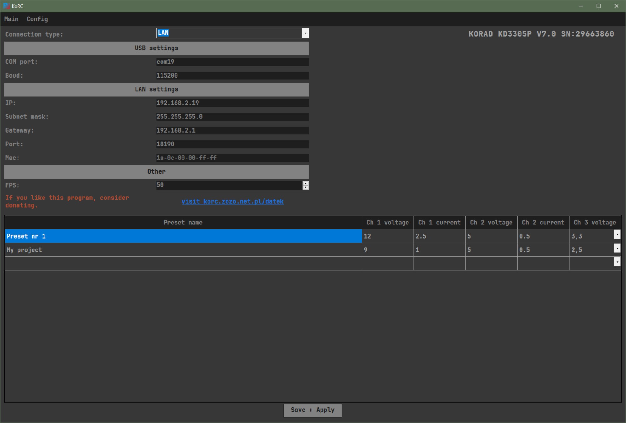 Screen Config